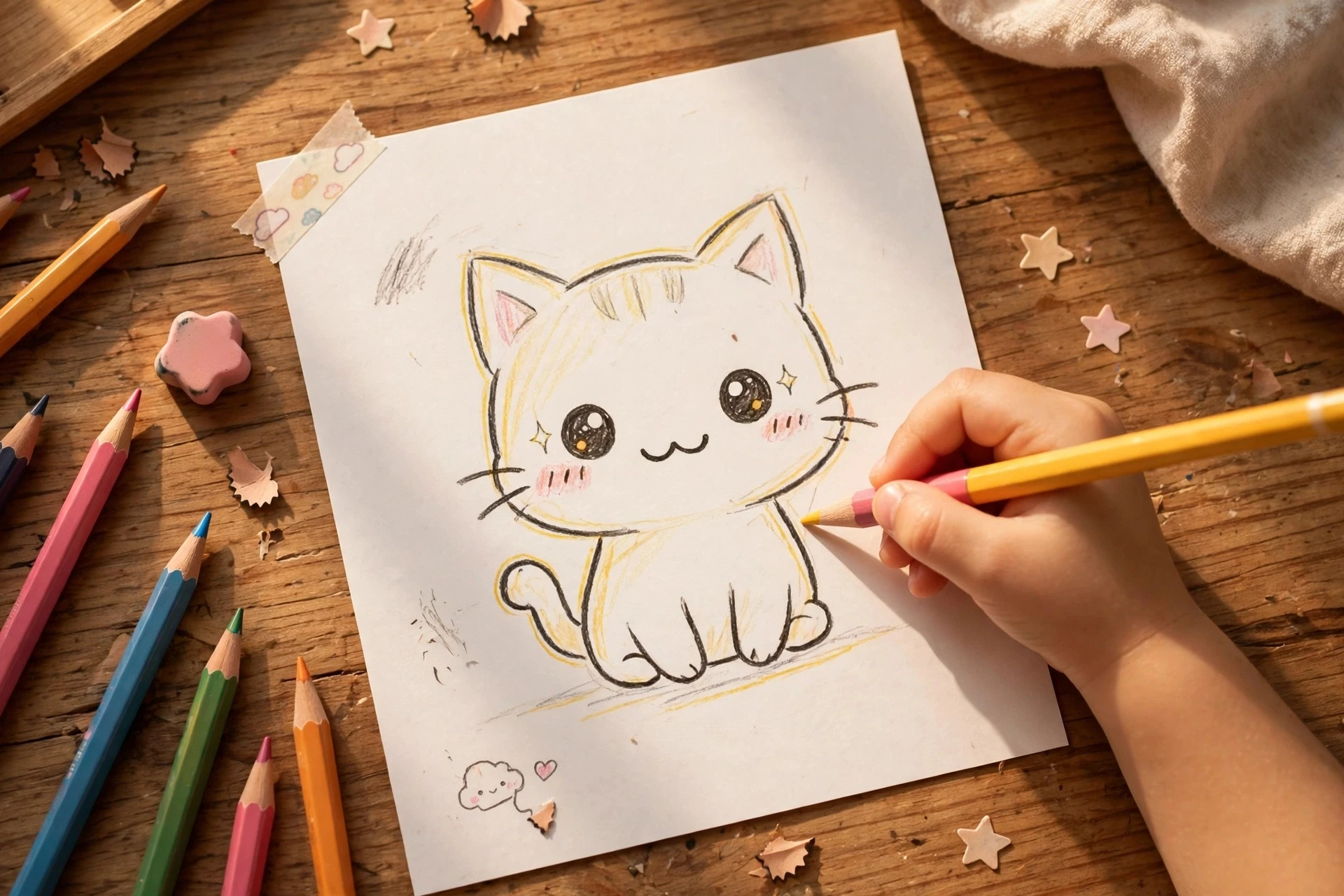 Cara Gambar Kucing yang Lucu