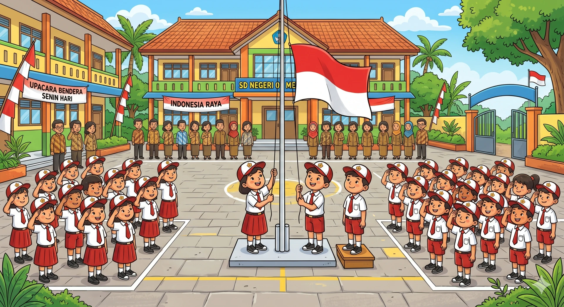 Upacara bendera : antara khidmat, ngantuk, serta drama